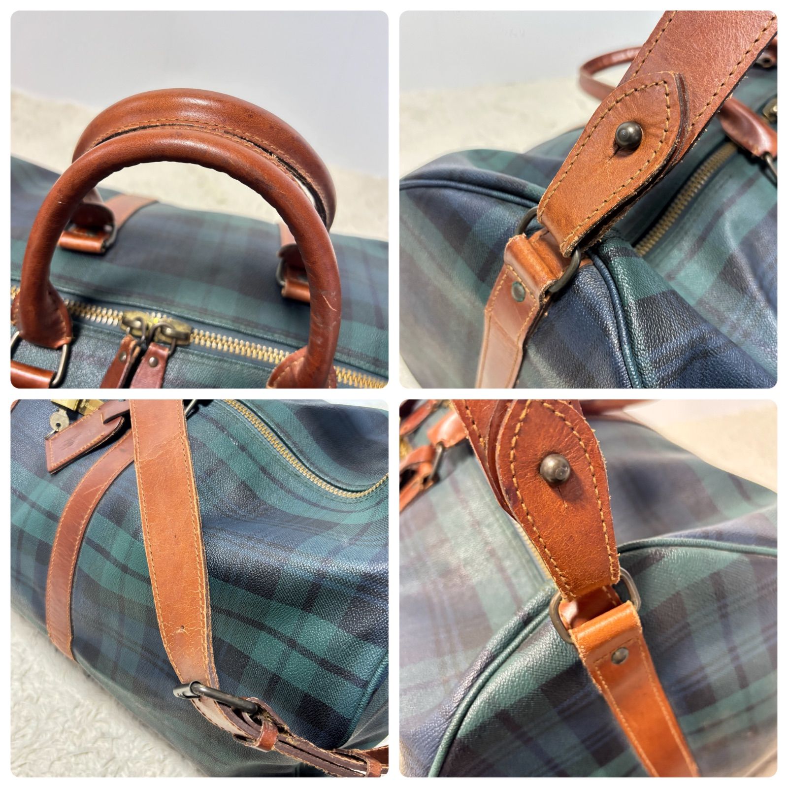 ラルフローレン POLO RALPH LAUREN PVC レザー 本革 ボストンバッグ