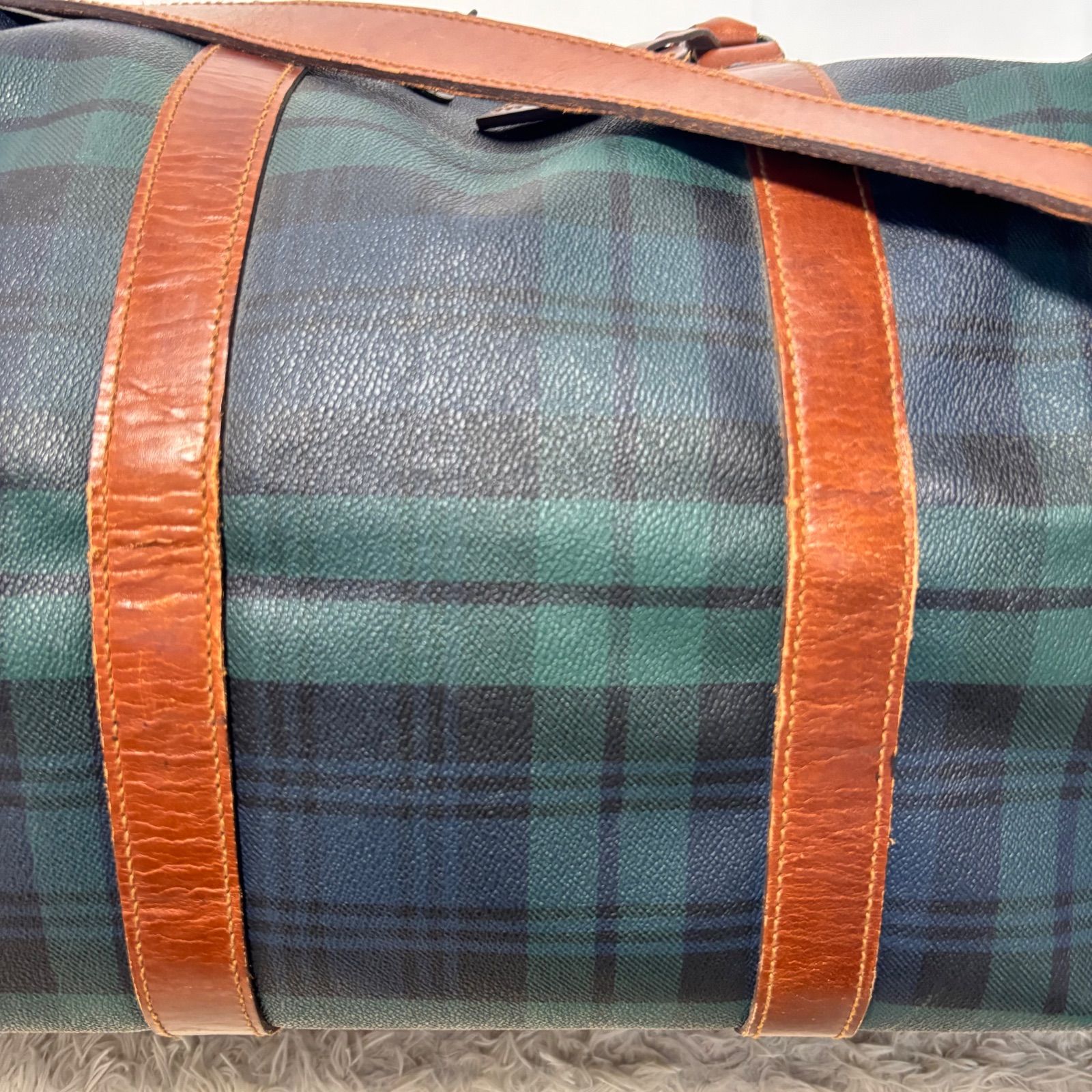 ラルフローレン POLO RALPH LAUREN PVC レザー 本革 ボストンバッグ