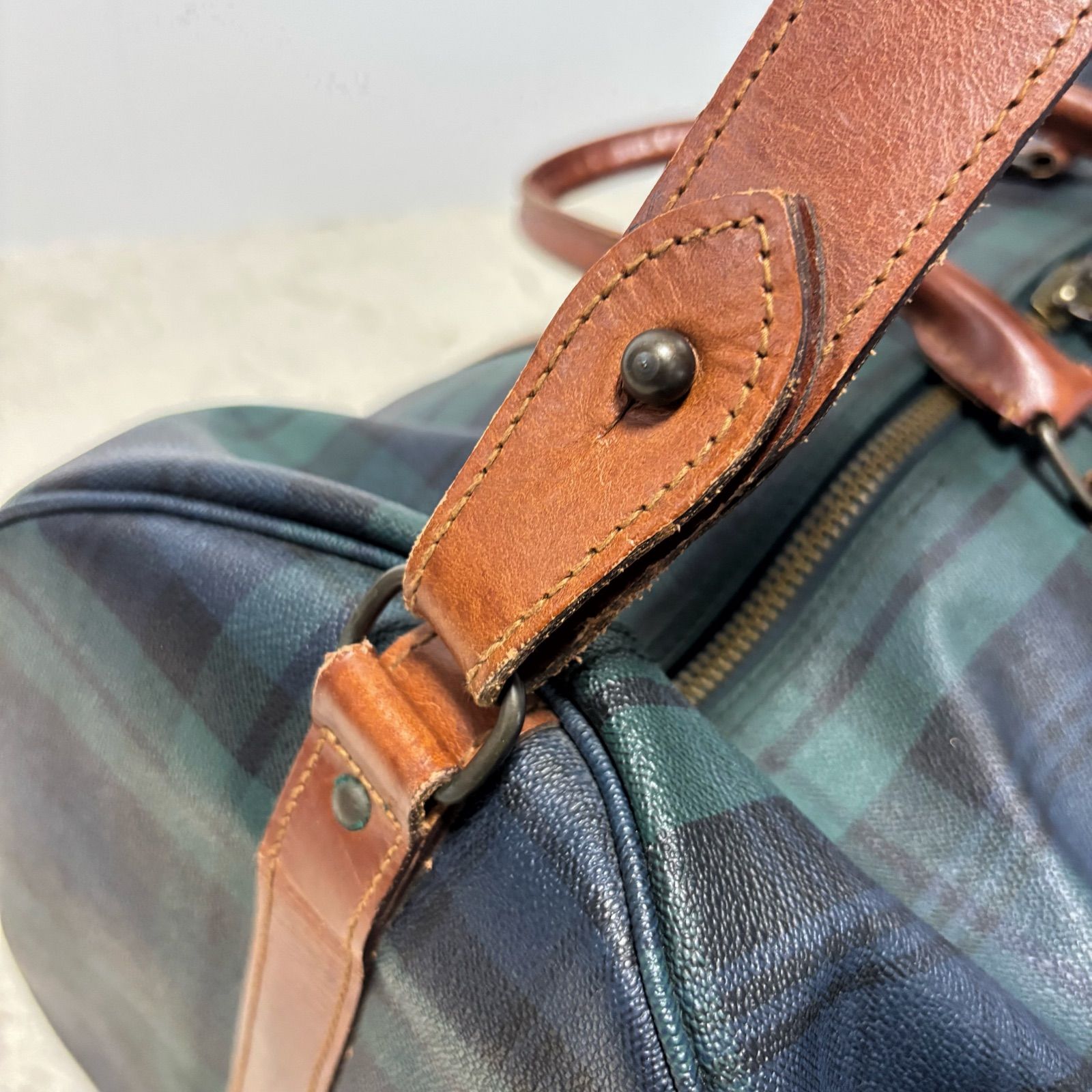 ラルフローレン POLO RALPH LAUREN PVC レザー 本革 ボストンバッグ