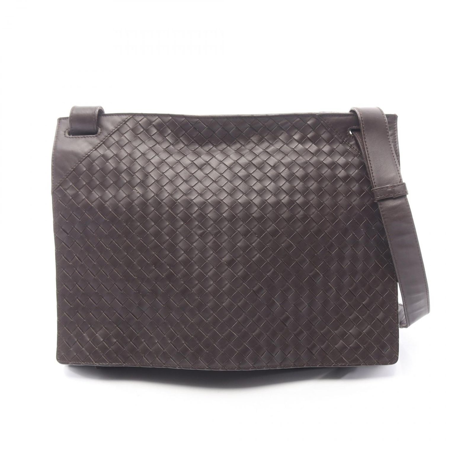 ボッテガヴェネタ メッセンジャーバッグ　イントレチャート　ダークブラウン ボッテガヴェネタ BOTTEGA VENETA ショルダーバッグ イントレチャート
