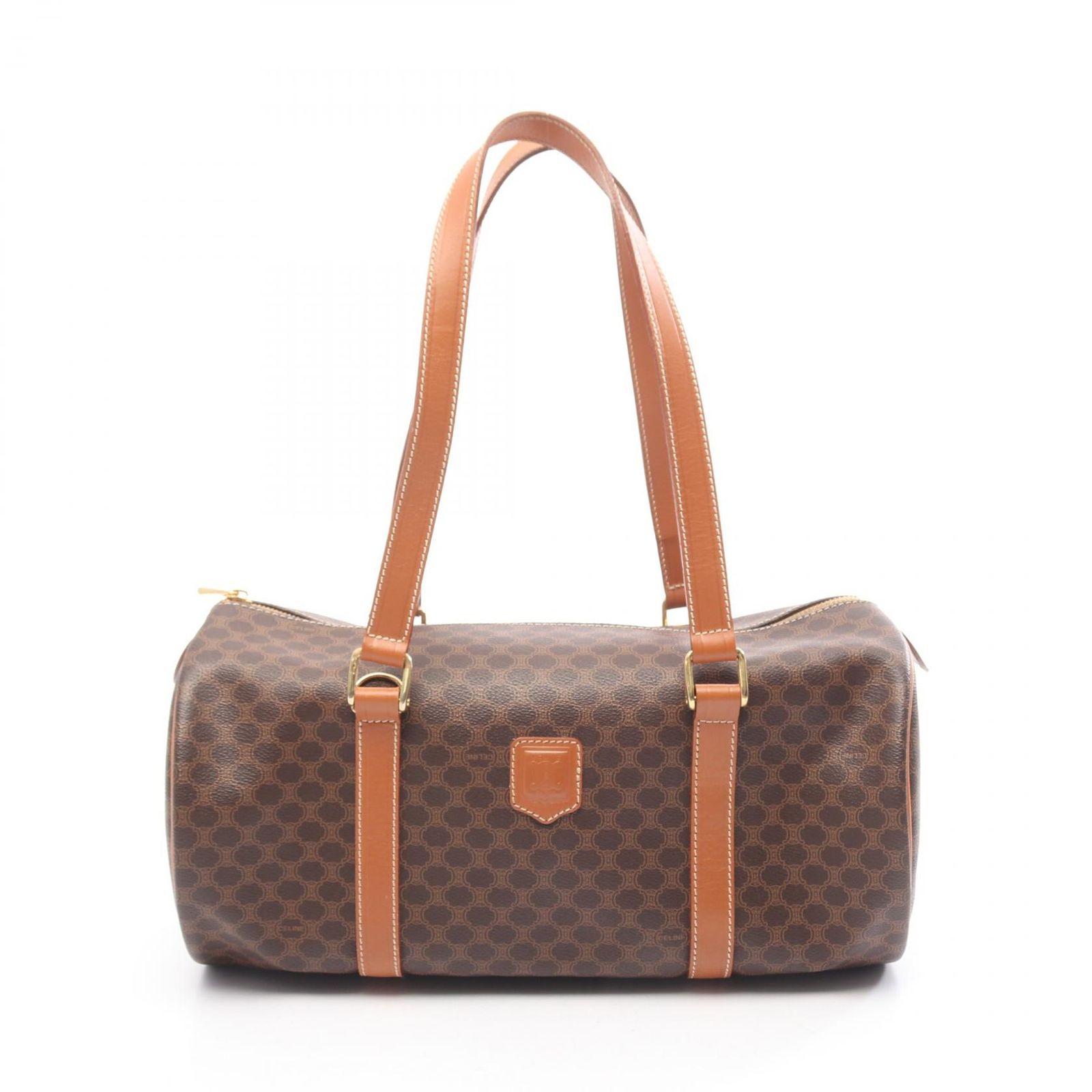 セリーヌ CELINE ショルダーバッグ マカダム ブラウン PVCコーティングキャンバス レザー マカダム ショルダーバッグ レディース Used B 41,470円