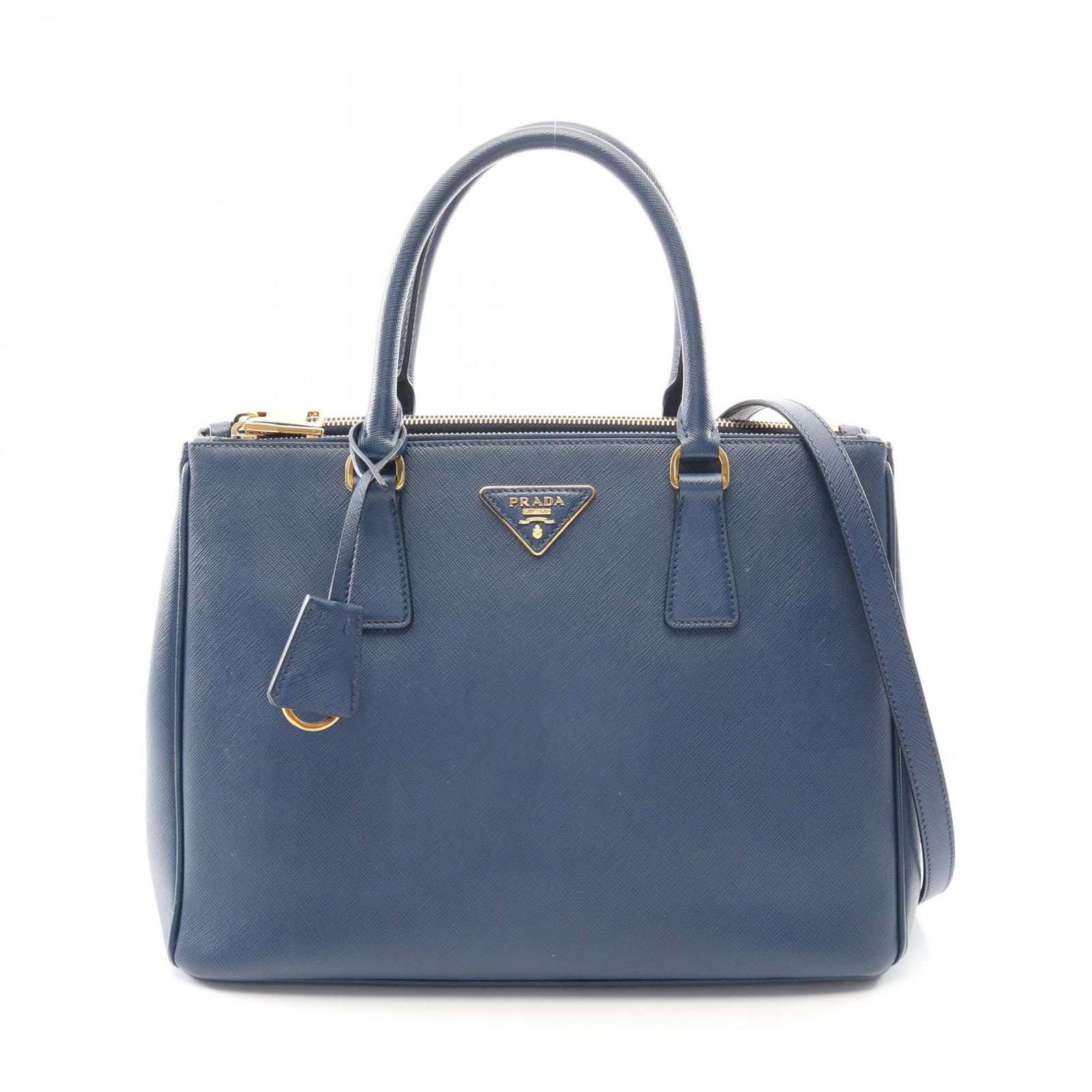 プラダ PRADA ハンドバッグ SAFFIANO LUX ガレリア 2WAY BN1801 ブルー サフィアーノレザー ガレリア 2wayトートバッグ レディース Used B