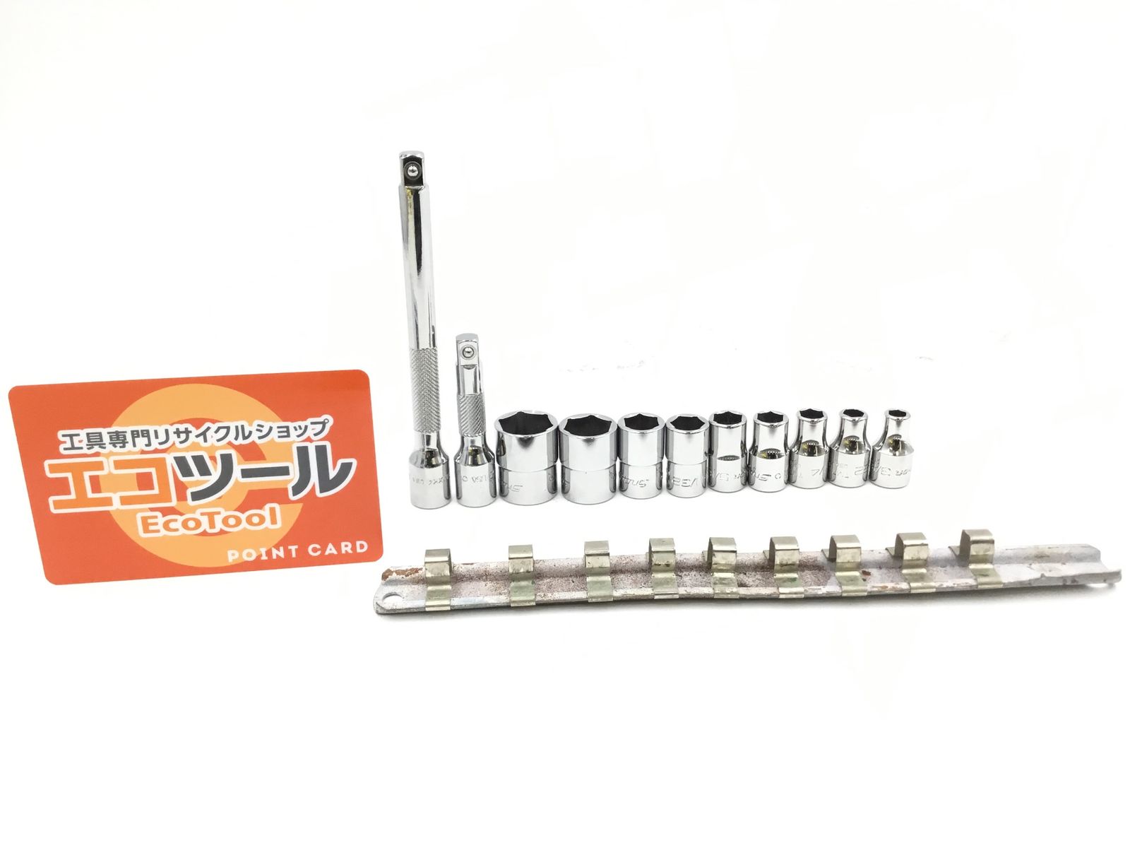 【中古品】Snap-on/スナップオン TM6~12、16、18、TMXK2、TMXK4 1/4インチソケット+ホルダー、エクステンションバー12点セット [IT_87SVS][半田][M04]
