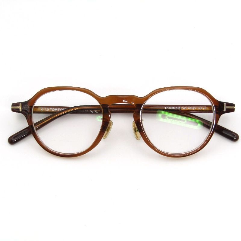 TOM FORD トムフォード メガネフレーム TF5726-D-B 度入り イタリア製 クラウンパント 日本企画 045 クリアブラウン/ゴールド 54001015