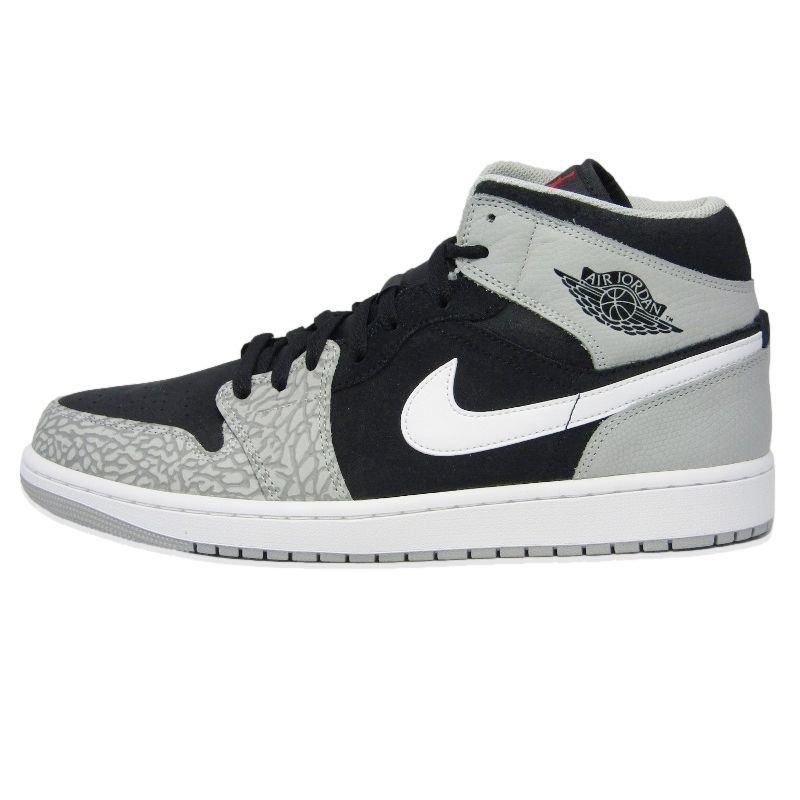 未使用 NIKE ナイキ 30cm AIR JORDAN 1 MID SE ELEPHANT TOE DM1200-016 2021年製 エアジョーダン1 ミッドカット 黒 18002108