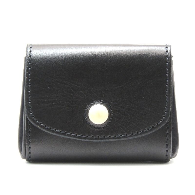 美品 Hans Oster ハンスオスター ミニ財布 PURSE 100W 北欧の匠 手縫い 小銭入れ コインケース ブラック 黒 61005649