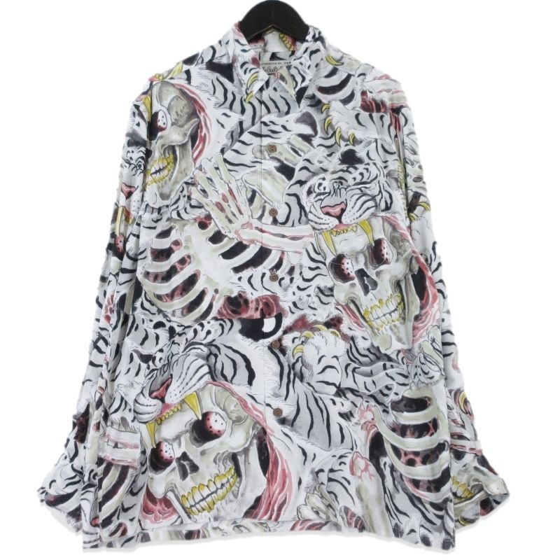WACKO MARIA ワコマリア TIM LEHI HAWAIIAN SHIRT L/S TYPE-2 22FW-WMS-HI02 長袖 オープンカラー アロハシャツ グレー M 99001000