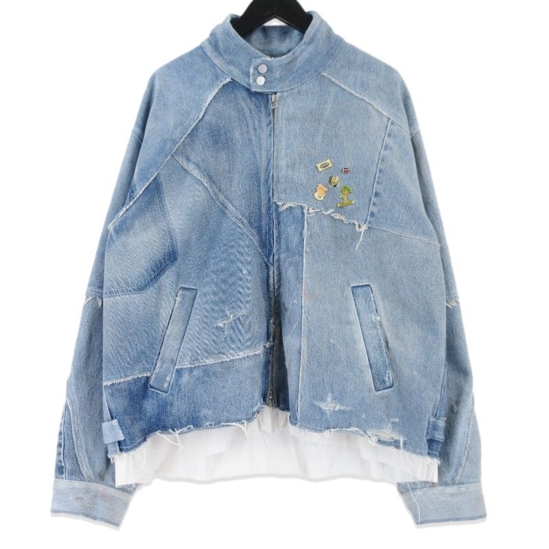 ANCELLM アンセルム DENIM PATCHWORK BLOUSON ANC-JK08-EX02 再構築 パッチワーク ヴィンテージ加工 ブルー 表記無し 99001007