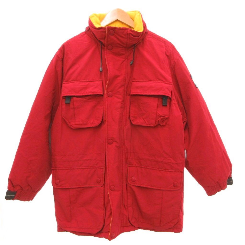 トミーヒルフィガー TOMMY HILFIGER ヴィンテージ M-65型 ダウンジャケット ブルゾン フード M 赤 レッド 黄 イエロー /JS ■ECD004