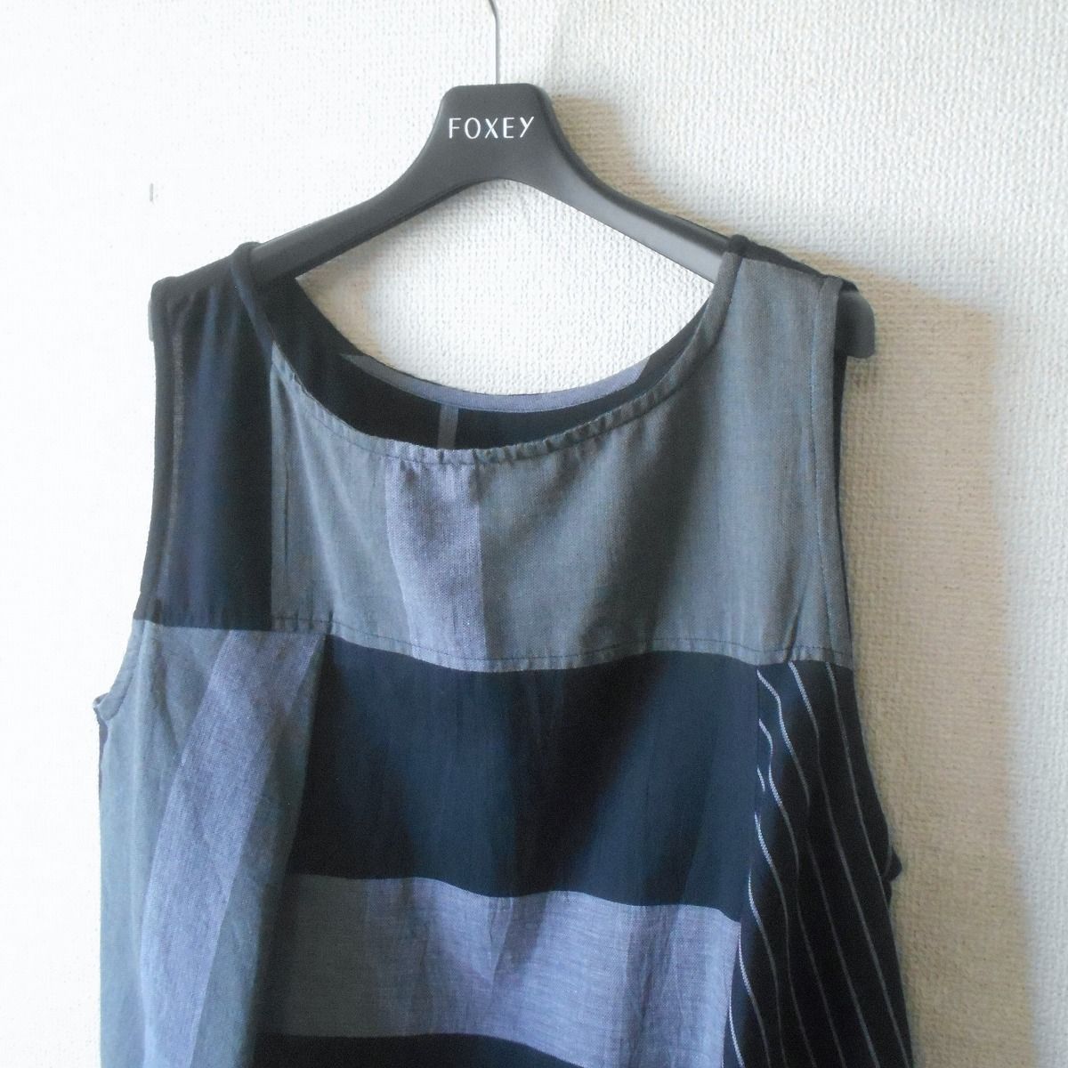 新品 タグ付き 萌 モユル moyuru ワンピース M L 麻 ブレンド 夏 切替