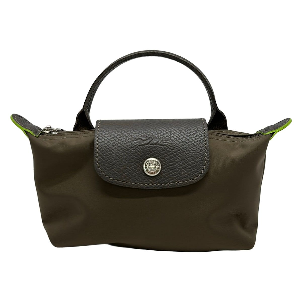 LONGCHAMP(ロンシャン) ハンドバッグ ル・プリアージュネオ カーキ×ライトグリーン ミニバッグ レザー