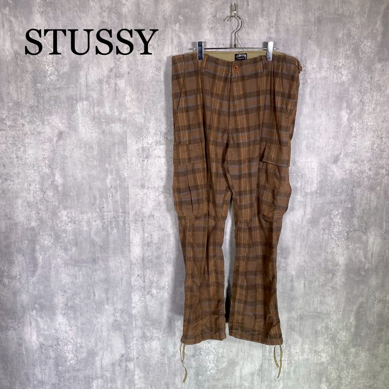STUSSY』ステューシー (36) チェック柄カーゴパンツ ズボン - メルカリ