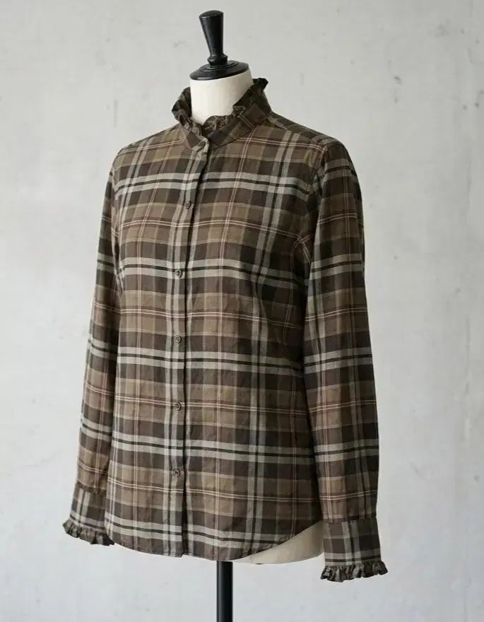 ニリロタン(NILI LOTAN) 正規品 チェック フリル シャツ XS / 細身55