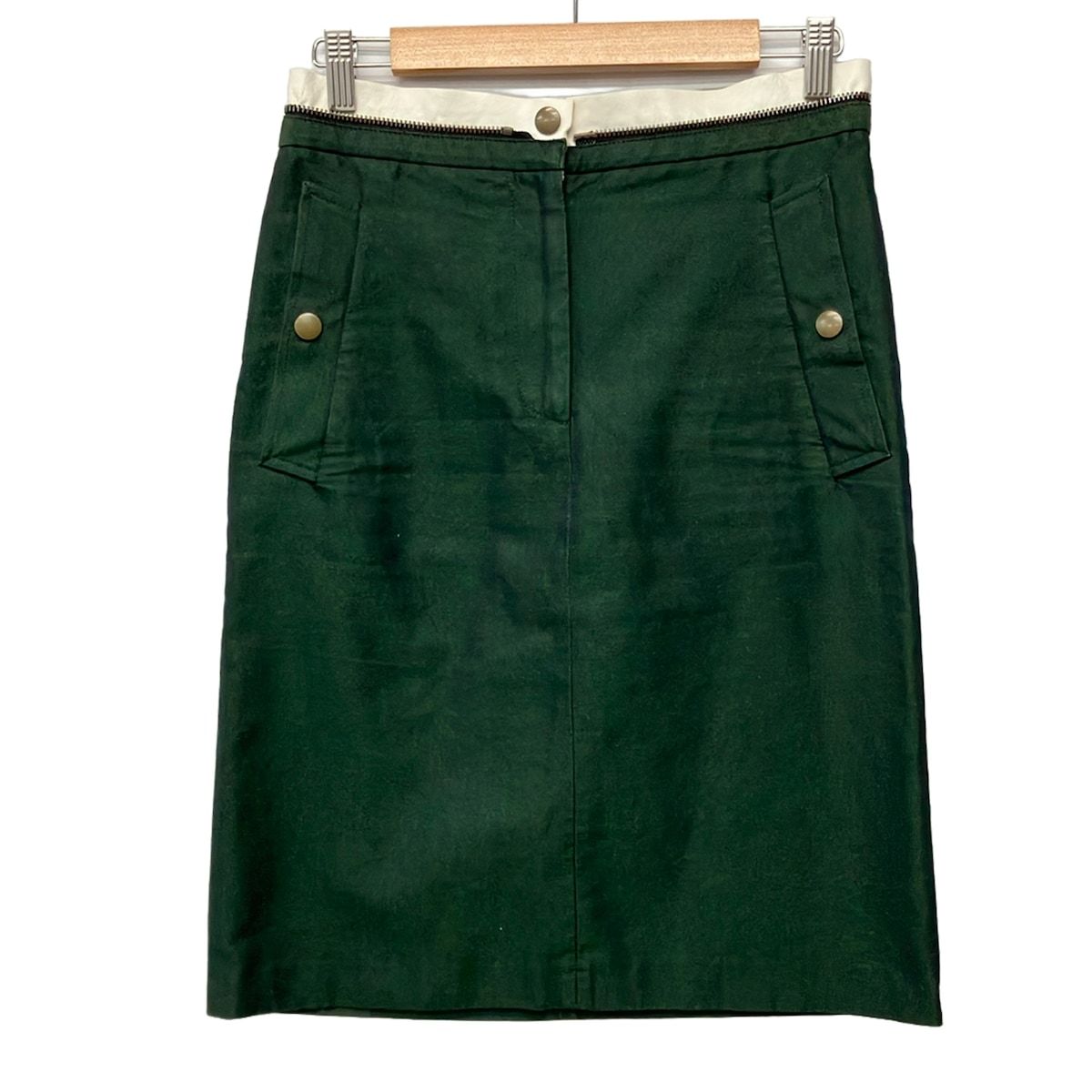 DRIES VAN NOTEN(ドリスヴァンノッテン) スカート サイズ34 S レディース美品 - ダークグリーン ひざ丈