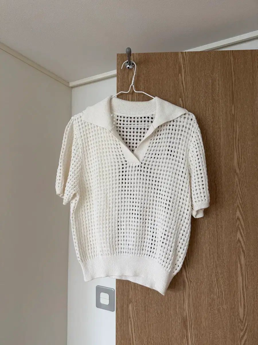 ブランク 공삼 夏 リネン アイボリー メッシュ ニット
