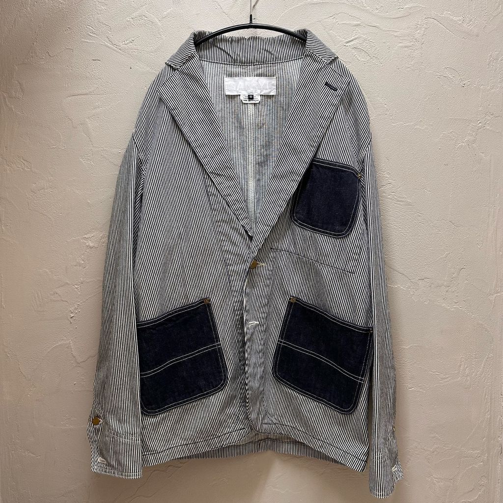 GANRYU COMME des GARCONS ガンリュウ コムデギャルソン 17SS STRIPE TAILORED JACKET ジャケット ES-J002 ホワイト＆ブルー系 Size:S【代官山B05】