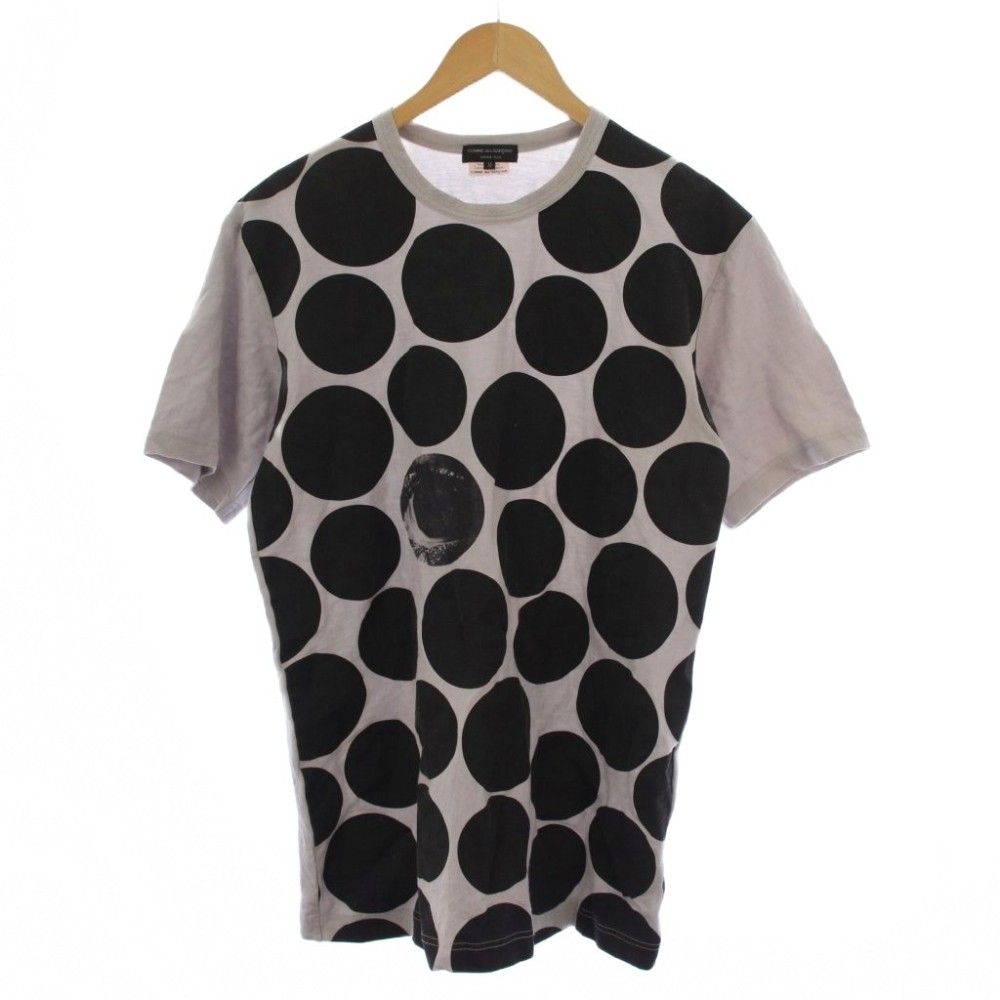コムデギャルソンオムプリュス COMME des GARCONS HOMME PLUS AD2012 プア キング期 Eye Print Dot Pattern T-shirt Tシャツ カットソー 半袖 クルーネック ドット柄 M グレー PK-T022