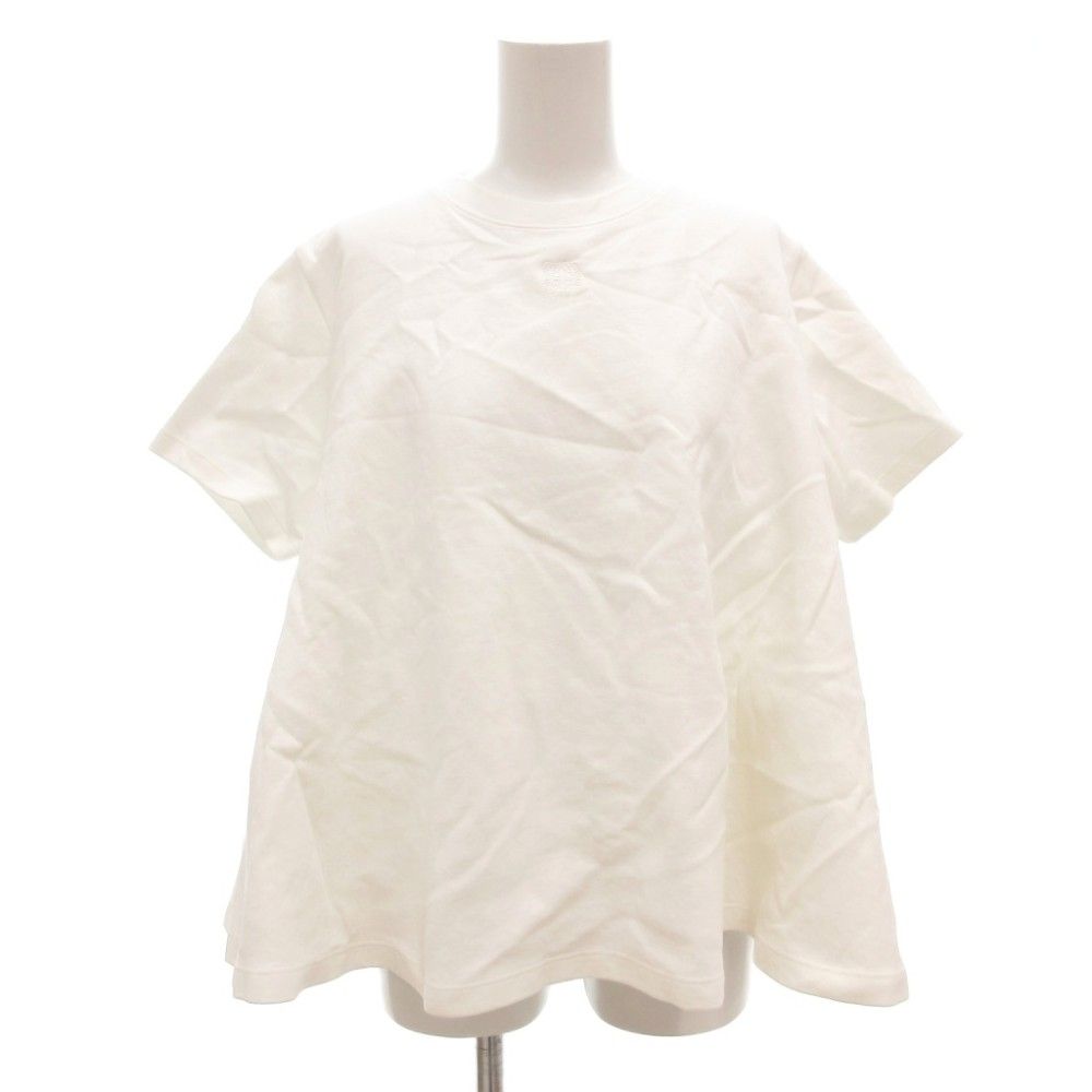 ロエベ LOEWE トラペーズ トップス Tシャツ カットソー 半袖 アナグラム刺繍 ロゴ クルーネック 白 ホワイト /AE ■GY19 ☆AA★