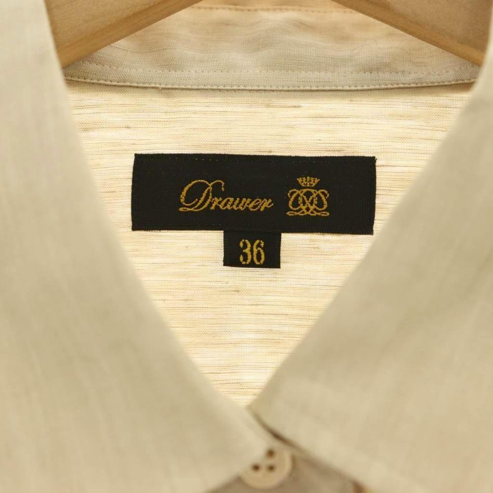 ドゥロワー Drawer M.SUMMER1 ハーフスリーブ比翼シャツ ブラウス リネン 36 ベージュ /CX ■OS ドゥロワー Drawer M.SUMMER1 ハーフスリーブ比翼シャツ ブラウス リネン 36 ベージュ /CX ■OS