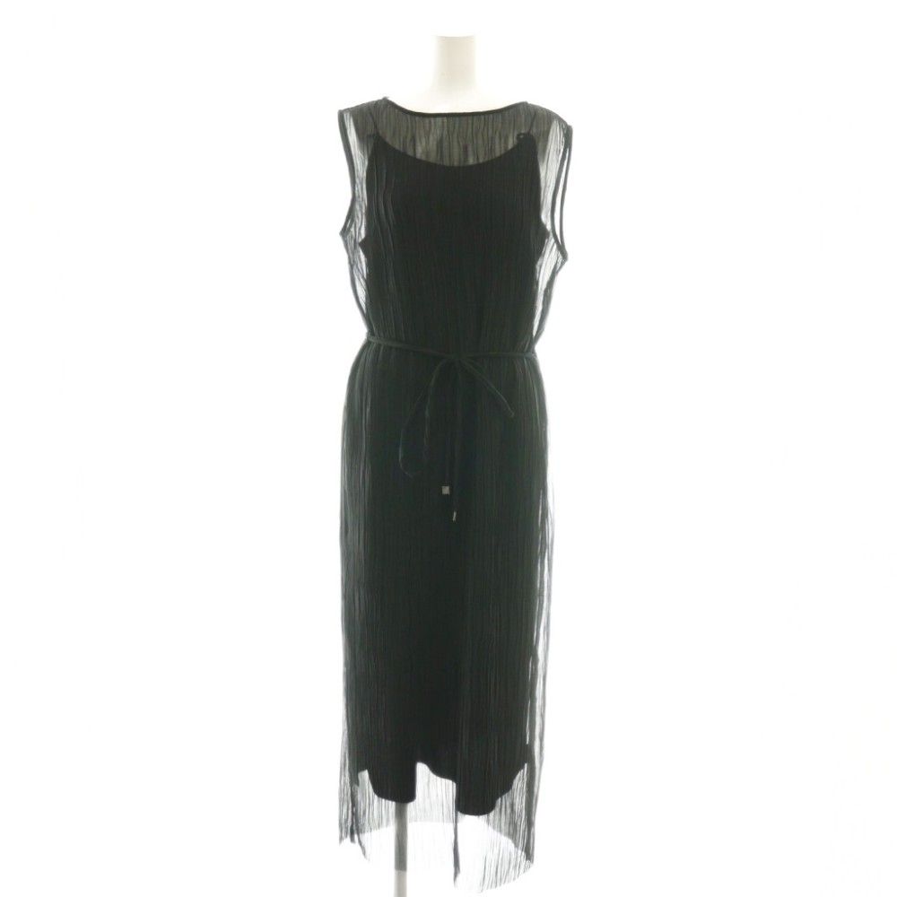 セオリーリュクス theory luxe 25SS Blaine Rione Dress ワンピース プリーツ シアー 38 ブラック /CX ■OS