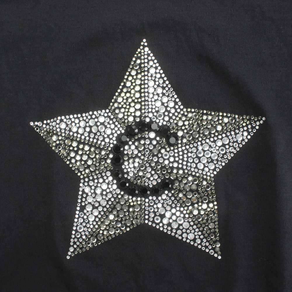 セリーヌ CELINE Star Studs T-shirt スター スタッズ Tシャツ カットソー 半袖 黒 S ■GY40