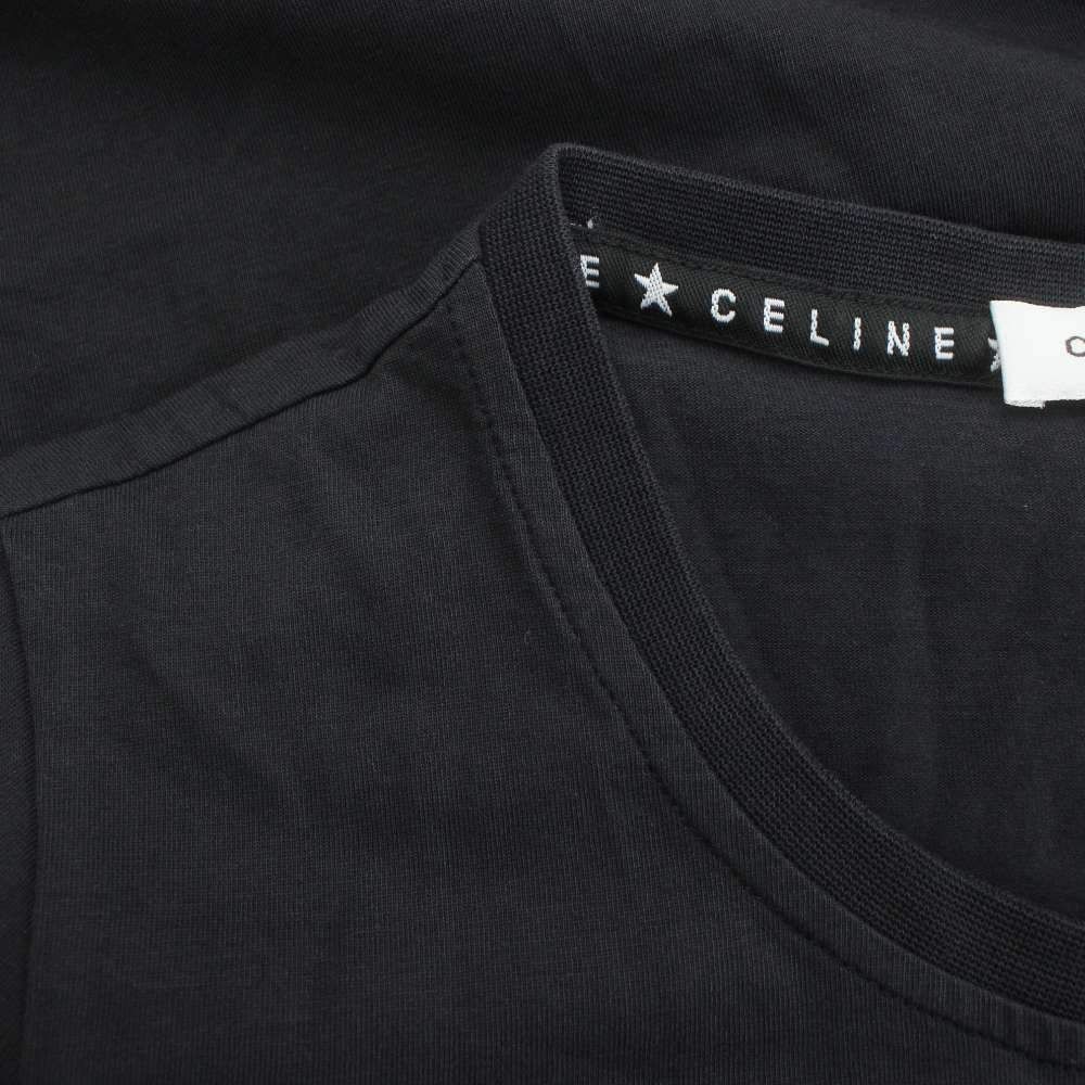 セリーヌ CELINE Star Studs T-shirt スター スタッズ Tシャツ カットソー 半袖 黒 S ■GY40