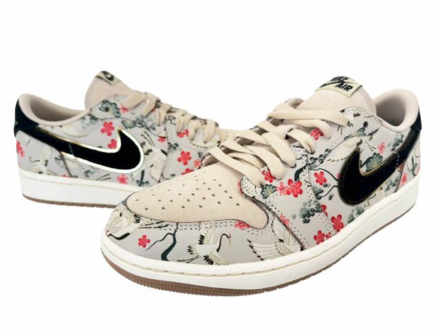 ナイキ NIKE ×Rui Hachimura 八村塁 AIR JORDAN 1 RETRO LOW OG Cranes エア ジョーダン 1 レトロ ロー クレインズ HV8293-100 27.5 グレー ベージュ▲■260601