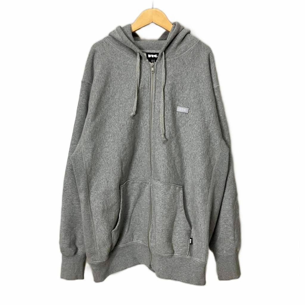 エフティーシー FTC REFLECTIVE SMALL BOX LOGO ZIP UP HOODY パーカー ジップフーディ XL グレー FTC025SPSW03