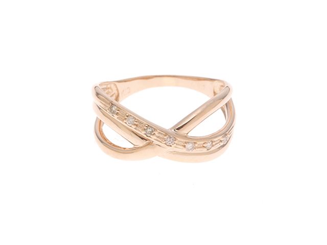 JEWELRY ジュエリー リング・指輪 K18ピンクゴールド ダイヤモンド0.07ct 約3.1g 11号 207【中古】2120500294735