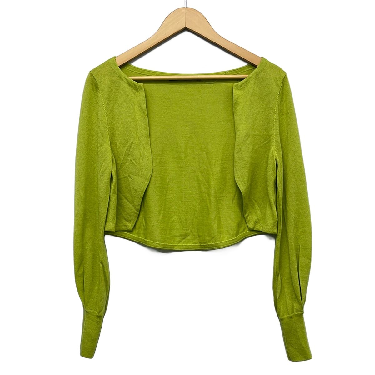 FOXEY(フォクシー) ボレロ サイズS レディース美品 - 31596 イエローグリーン 長袖/カシミヤ/シルク/FOXEY classic