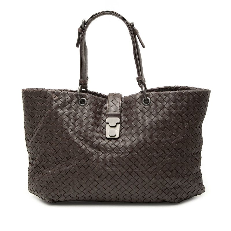 ボッテガヴェネタ イントレチャート トートバッグ ハンドバッグ ブラウン レザー レディース BOTTEGAVENETA【1-0266961】