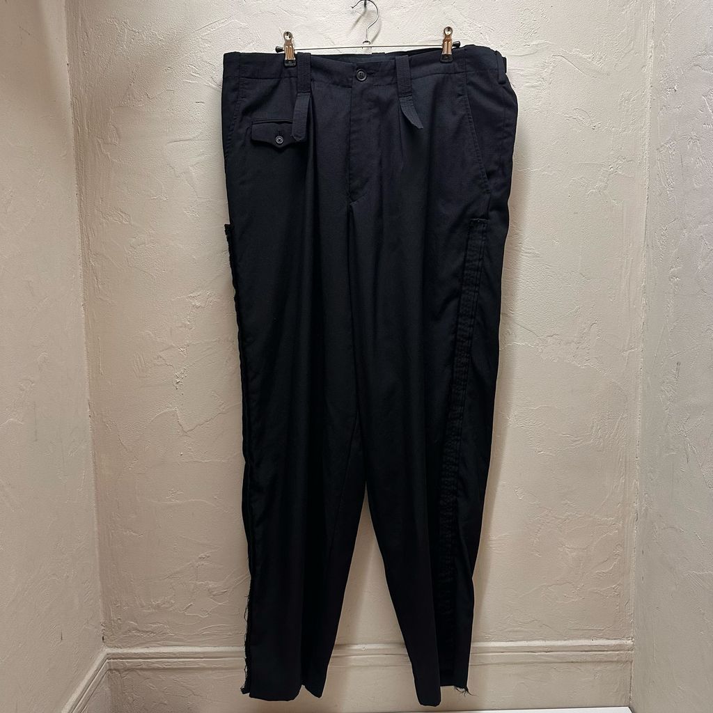 Y‘s fom men ワイズフォーメン WOOL GABARDINE PANTS WITH DEACORATIVE CLOTH スラックス MS-P31-100-2-3 ブラック Size:-【代官山B05】