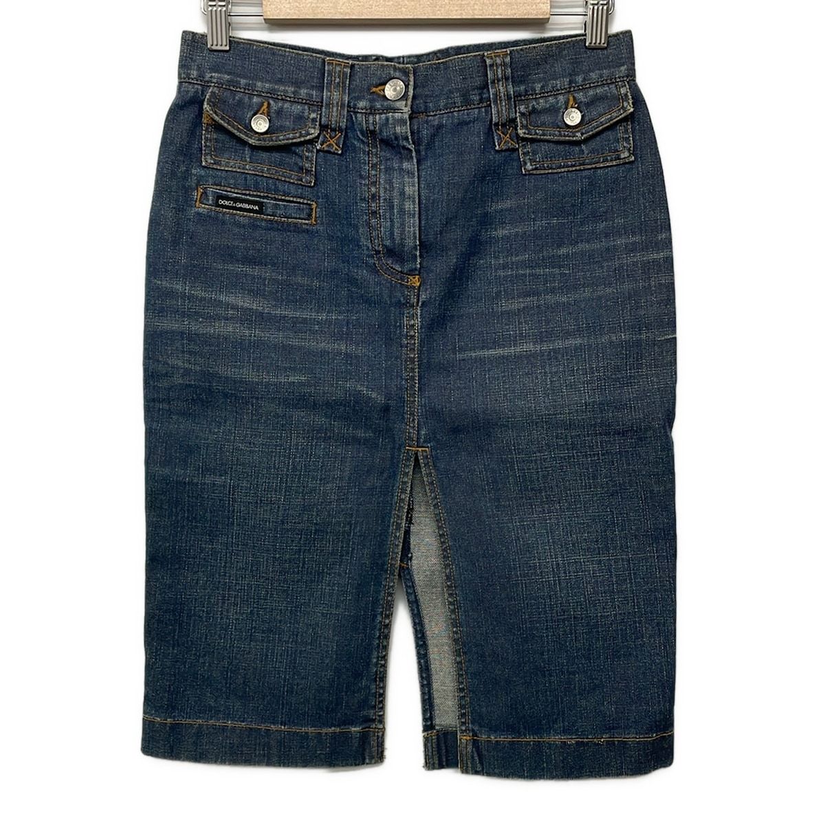 DOLCE&GABBANA(ドルチェアンドガッバーナ) ロングスカート サイズ36 S レディース美品 - ダークネイビー デニム