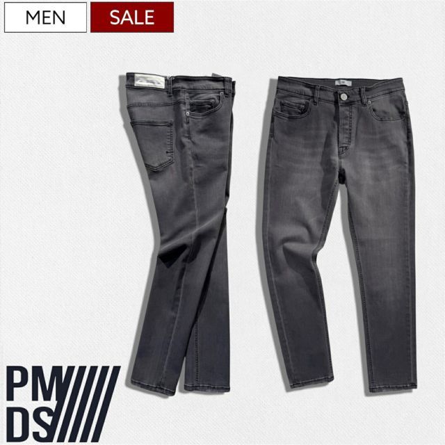 【定価36,300円(税込)】PMDS ピーエムディーエス PREMIUM MOOD DENIM SUPERIOR こなれ感醸すルックスが大人の余裕を演出！クラッシュ加工テーパードデニムパンツ ジーンズ ストレッチ メンズ ウォッシュ グレー P.M.D.S.