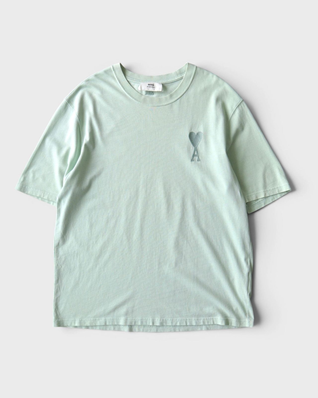 アミパリ アミ パリス ハートロゴ オーバーサイズ Tシャツ パステルグリーン Mサイズ メンズ