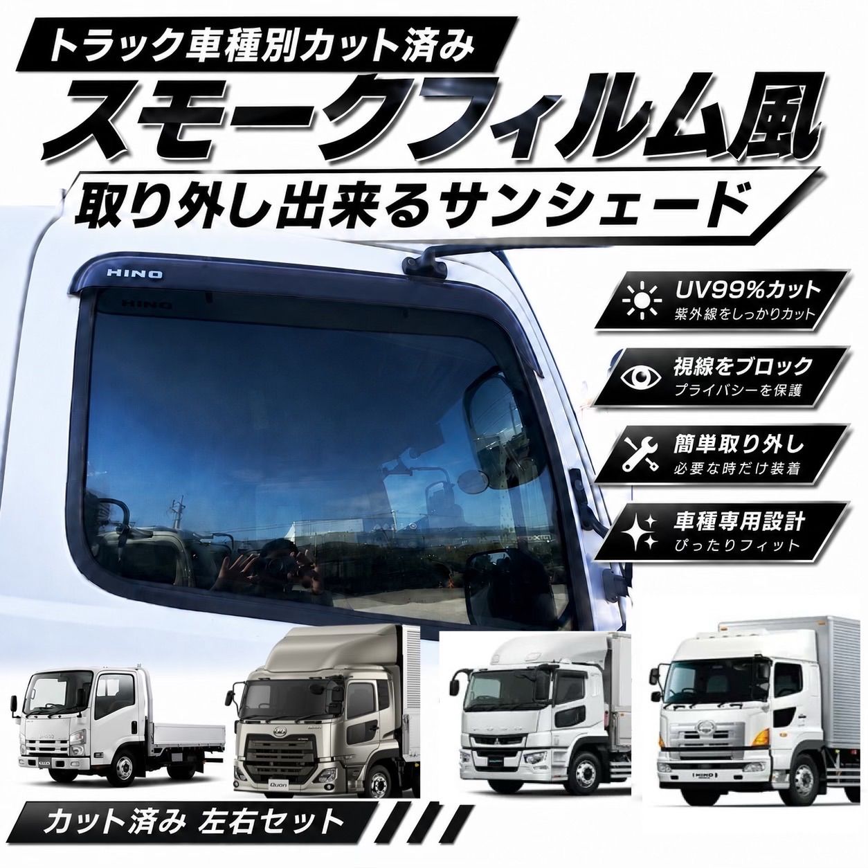 フィルム風サンシェード　トラック用