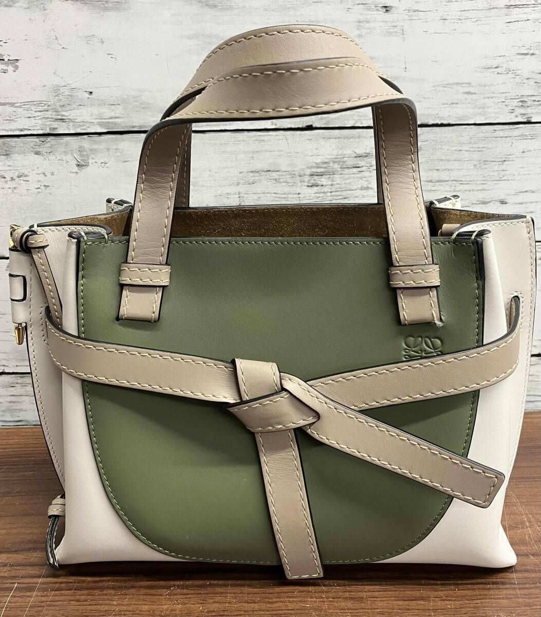 LOEWE 262014 ゲートトップハンドル バッグ　鑑定書 　保存袋ショルダー付き