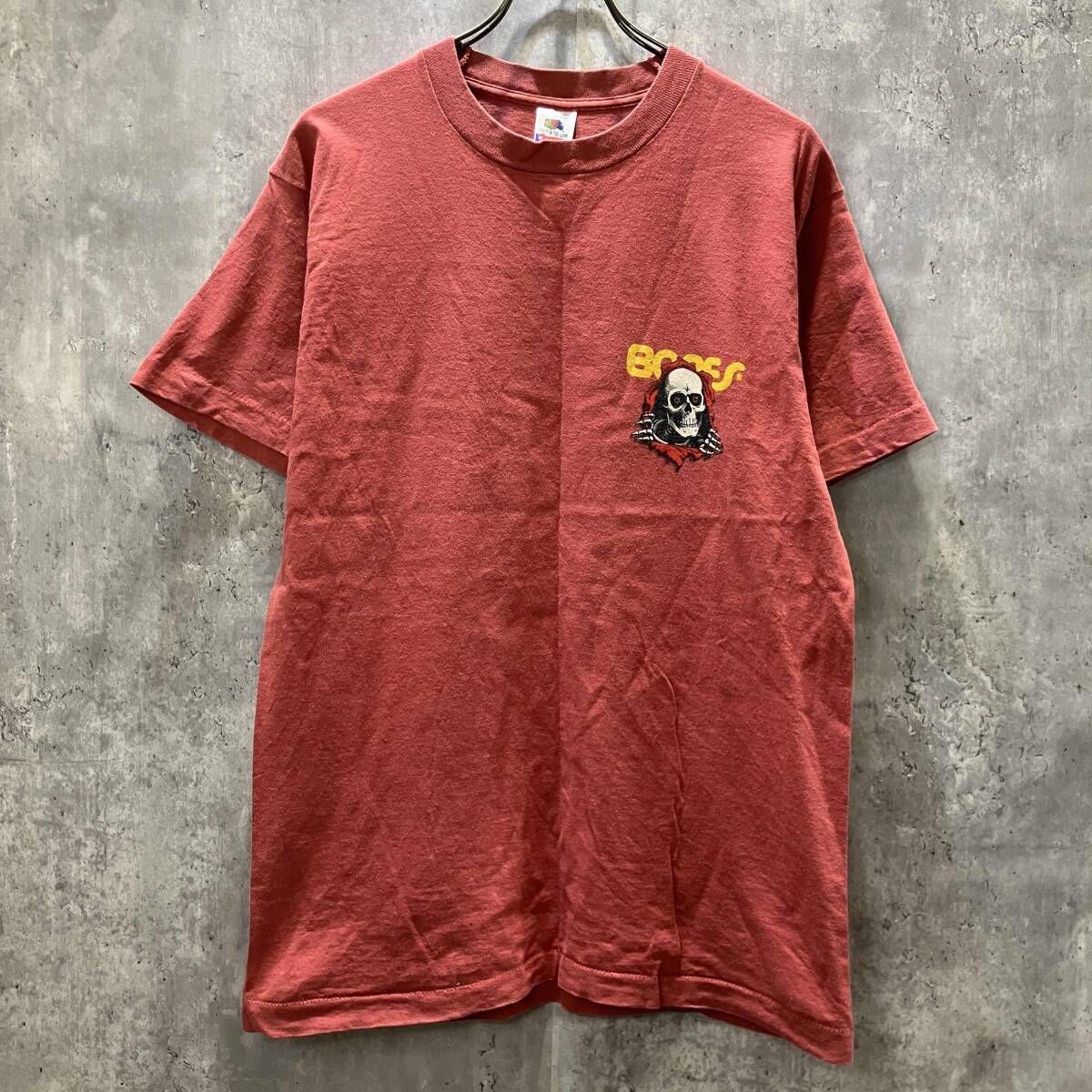 90s USA製 FRUIT OF THE LOOM 半袖Tシャツ POWELL PERALTA のぞきボーン size M レッド フルーツオブザルーム 20,524円