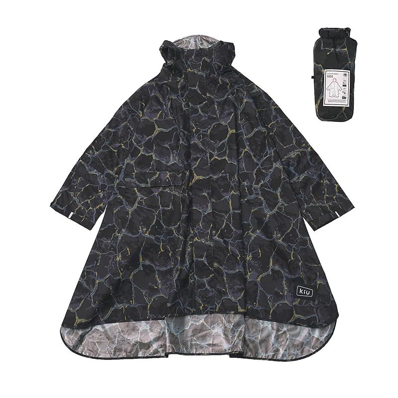 KiU キウ スタンダードレインポンチョ 2ND STANDARD RAIN PONCHO - 2ND 防水 撥水 はっ水 耐水 豪雨対応 雨対策 大雨 台風 梅雨 防災 レインコート スリーブポンチョ 雨具 雨ガッパ 雨合羽 袖付き 収納袋 ポケット おしゃ