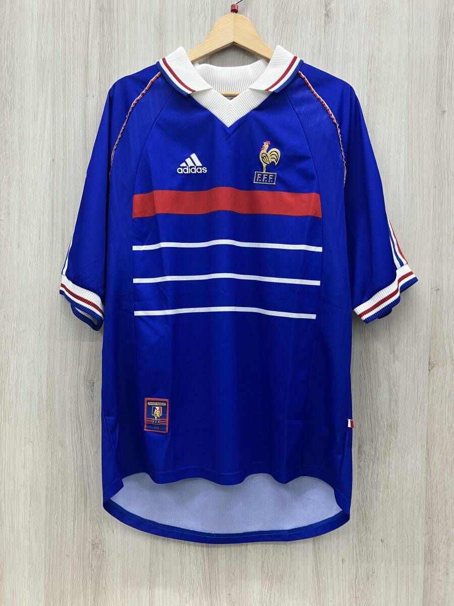 adidas 90s 古着 Vintage Soccer Retro Uniform Blue アディダス サッカー レトロ ユニフォーム ブルー 青 フランス 代表 W 杯 藤沢大庭店