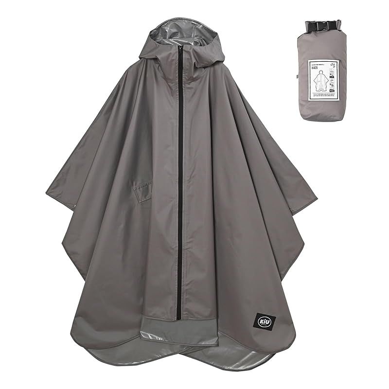 KiU キウ レインポンチョ 2ND RAIN PONCHO - 2ND 防水 撥水 はっ水 耐水 雨対策 大雨 台風 梅雨 レインコート ポンチョ 雨具 雨ガッパ 雨合羽 収納袋 ポケット おしゃれ かわいい 通勤 通学 自転車 アウトドア フェス ユニセッ