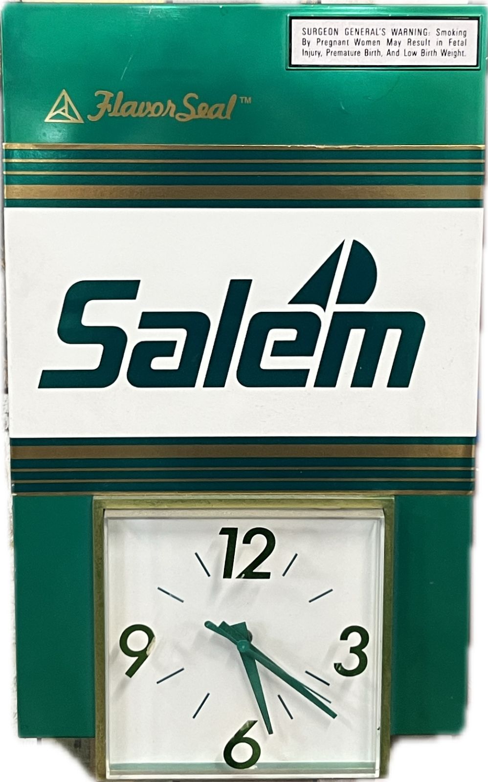 【USA製】 1992 Salem Cigarettes Advertising Wall Clock　ヴィンテージ セーラム タバコ 壁掛け時計