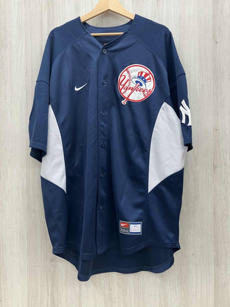 NIKE ナイキ MLB NEW YORK YANKEES ニューヨーク ヤンキース Base ball Shirt ベース ボール シャツ NAVY ネイビー 藤沢大庭店
