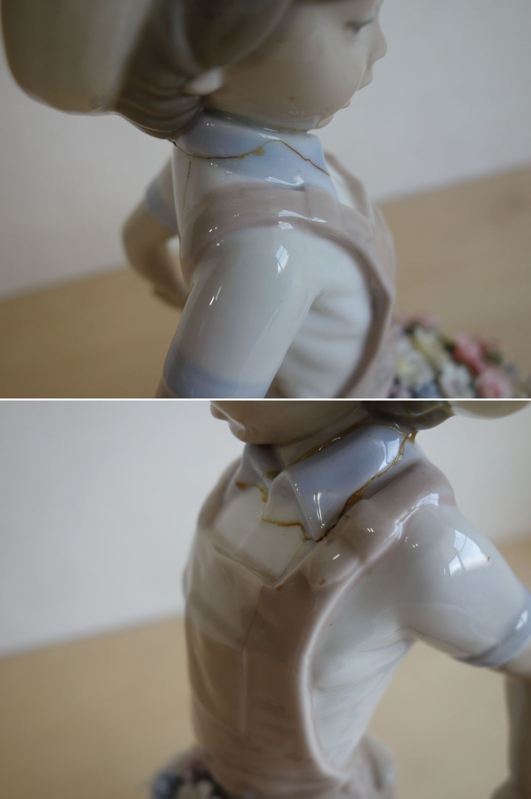 中古】M▽リヤドロ LLADRO 磁器人形 花車 花車を押す少年 お花屋さん