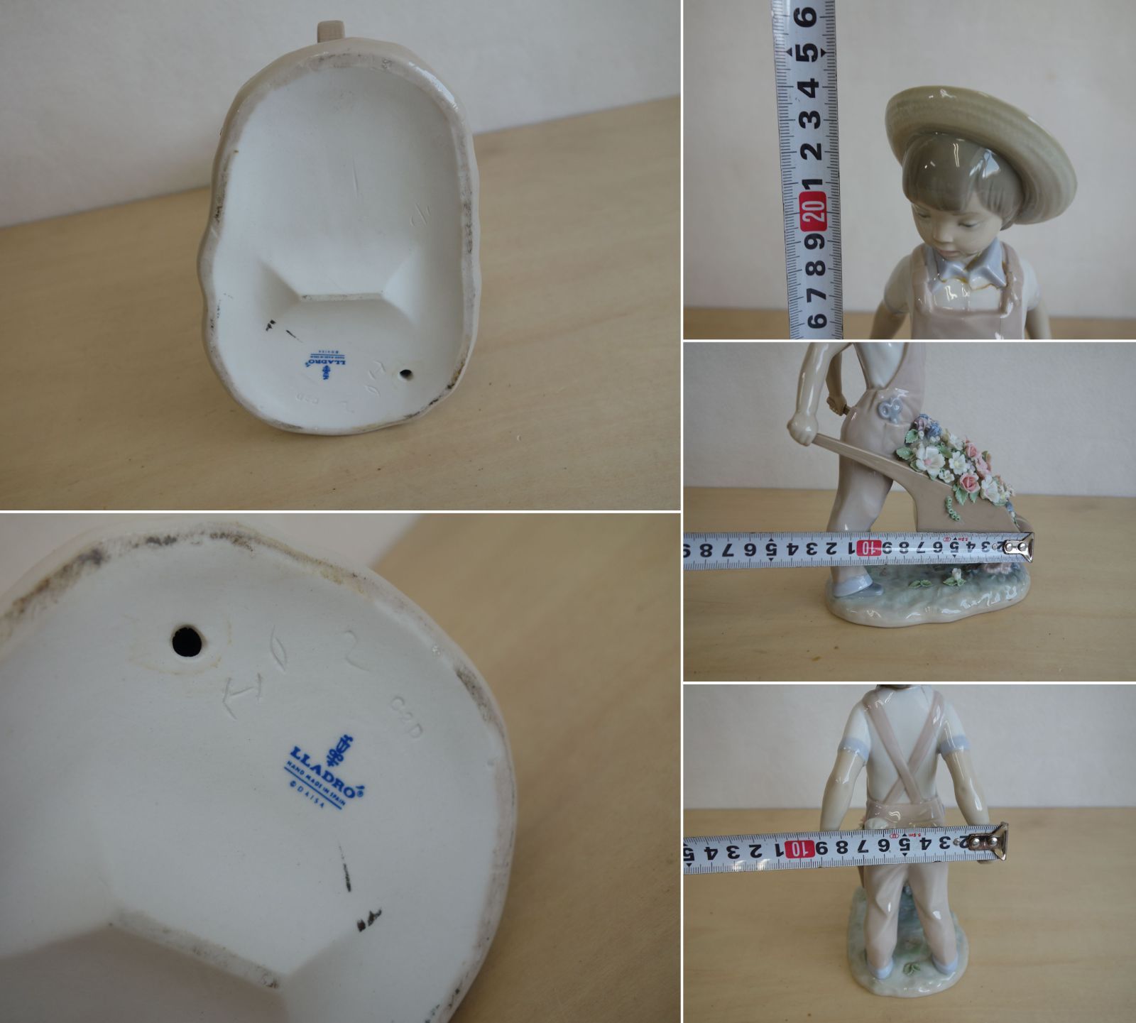 中古】M▽リヤドロ LLADRO 磁器人形 花車 花車を押す少年 お花屋さん