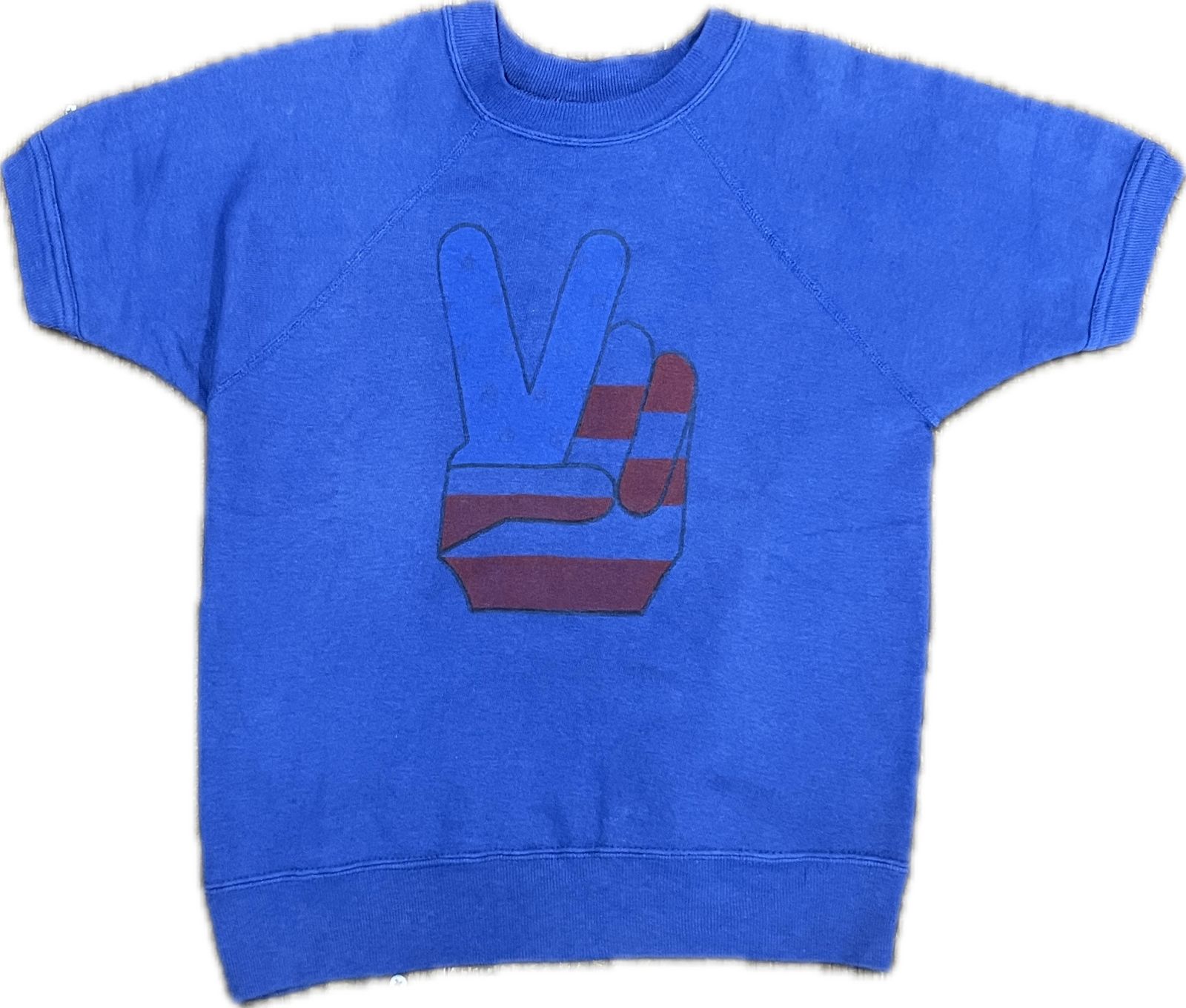 【1960s TOWNCRAFT】 ピースサイン ラグラン半袖スウェット 100% COTTON