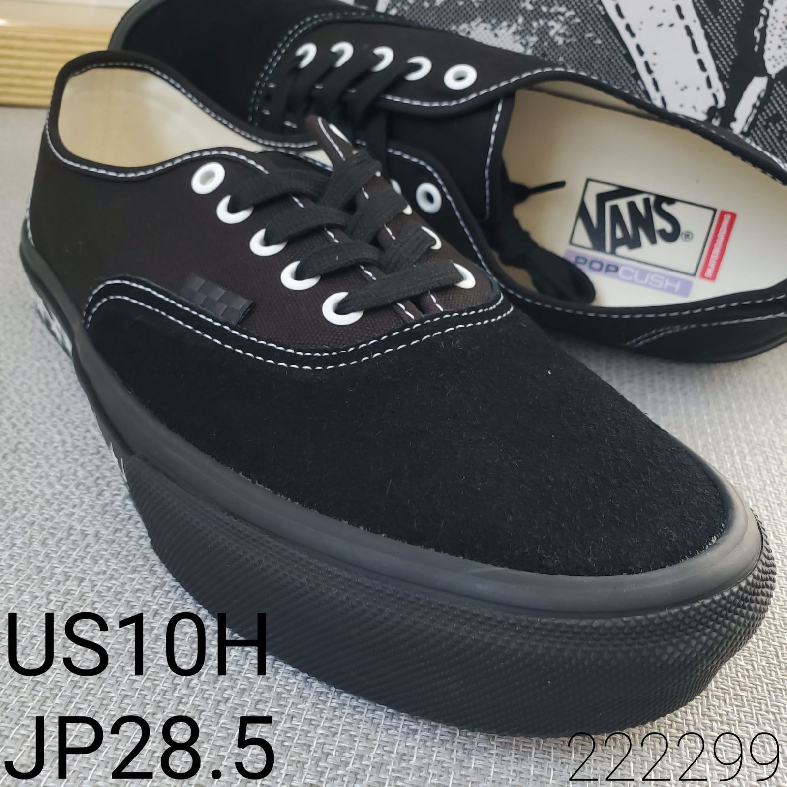 VANSバンズ■新品未使用 2025年 USA企画 廃版 Skate Authentic Black Splatter スケート オーセンティック US10H JP28.5 本革 キャンバス 黒×白 スプラッター
