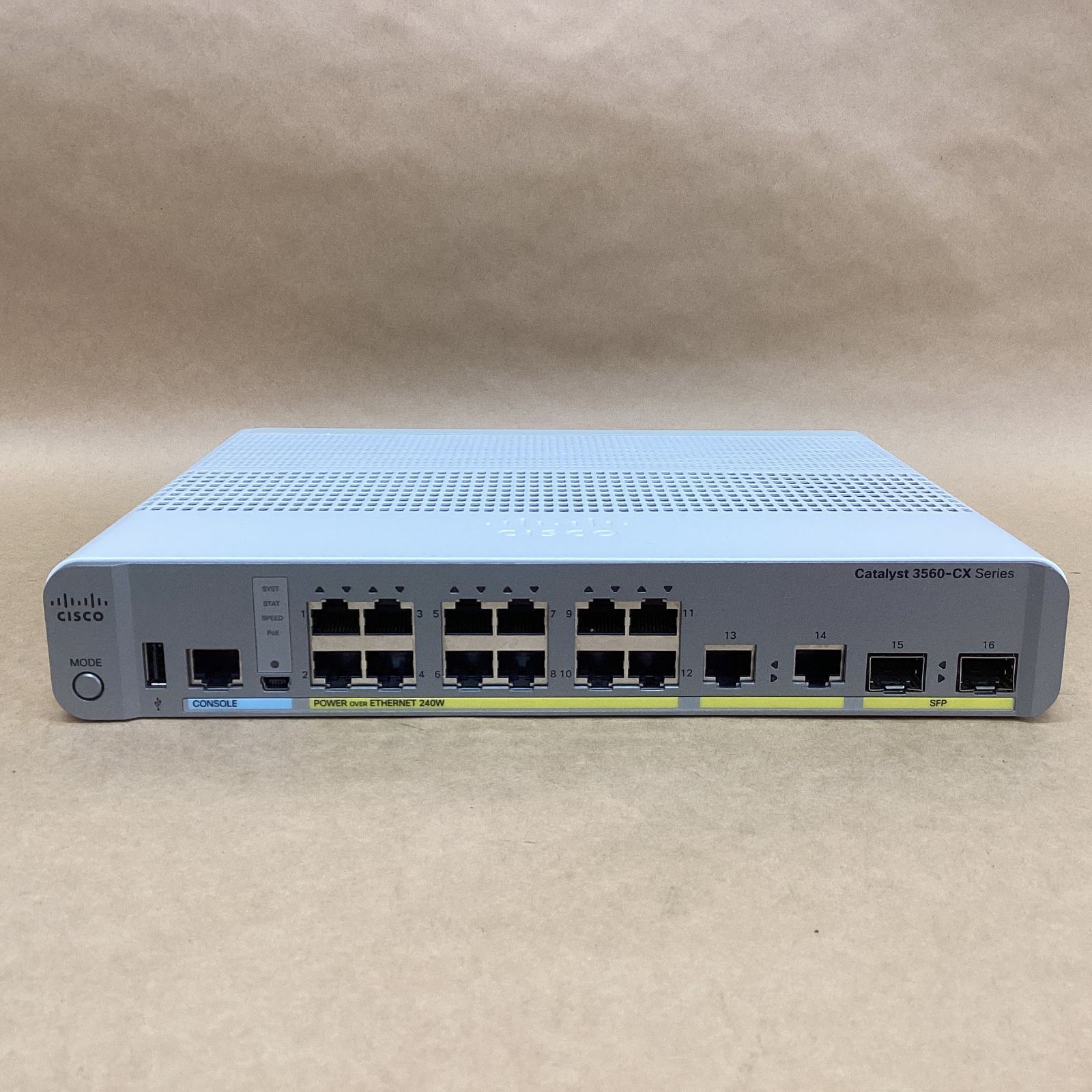 Cisco/シスコ ギガビットスイッチ WS-C3560CX-12PC-SV03 PoE+対応 12ポート L3スイッチ Cisco IOS搭載 ファンレス