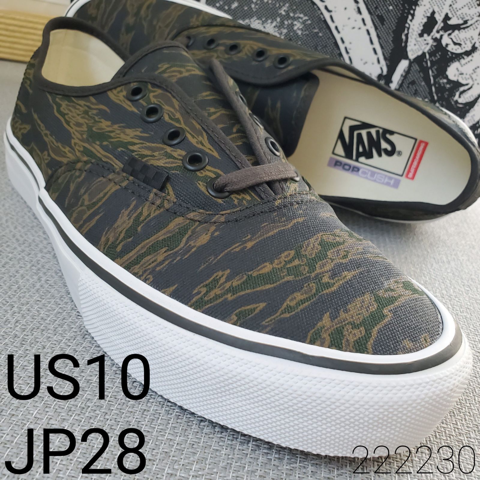 VANSバンズ■新品未使用 2025年 USA企画 廃版 Skate Authentic Tiger Camo Green スケート オーセンティック US10 JP28 キャンバス タイガーカモ