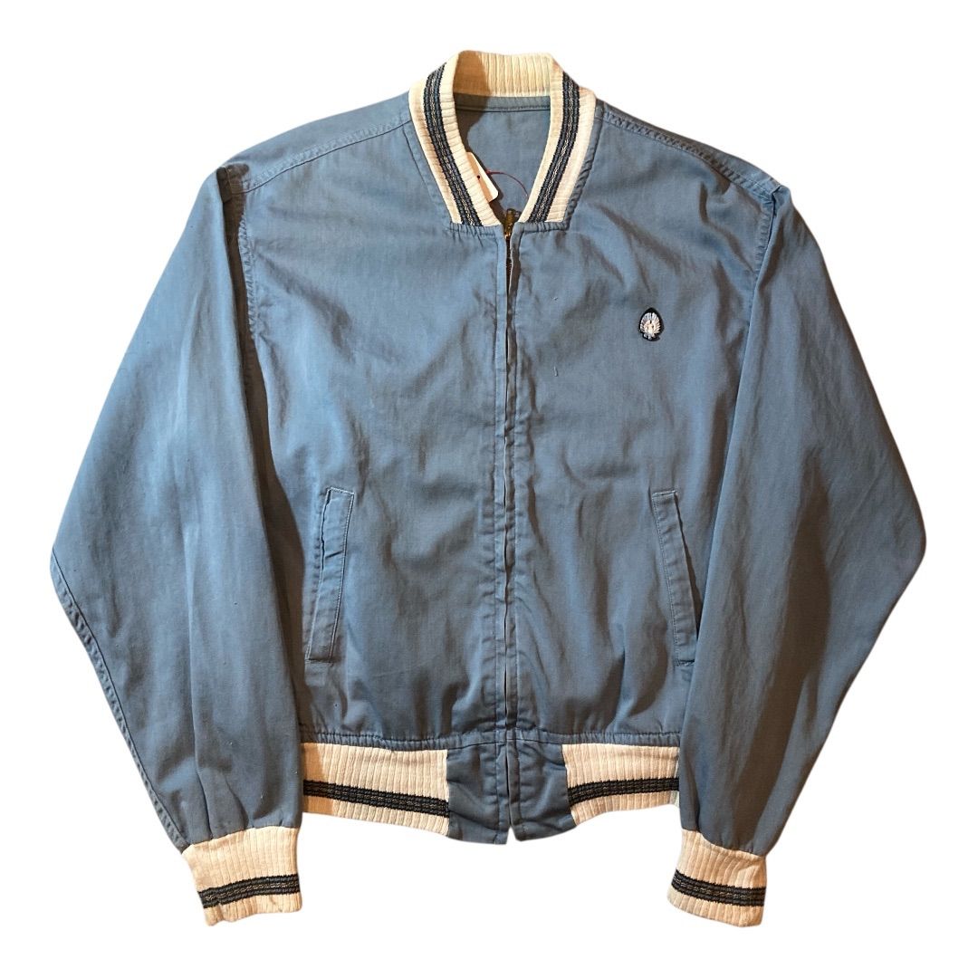 vintage swing top Blue / ビンテージスウィングトップ ブルー リブ付き 短丈　【F481】